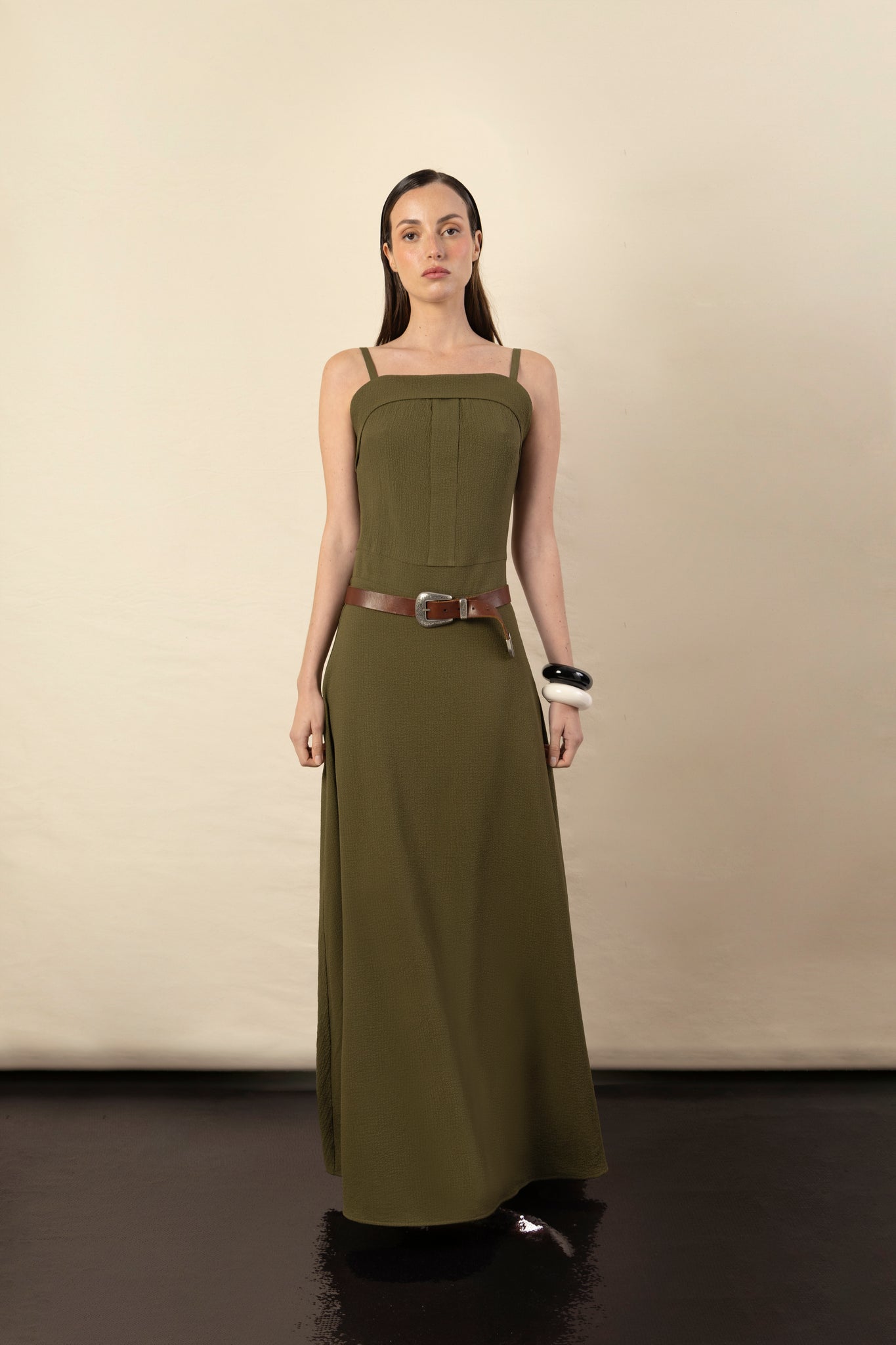 Vestido Fernanda khaki