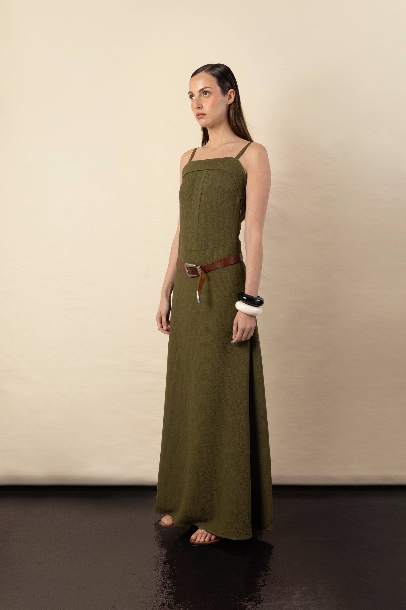 Vestido Fernanda khaki
