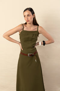 Vestido Fernanda khaki