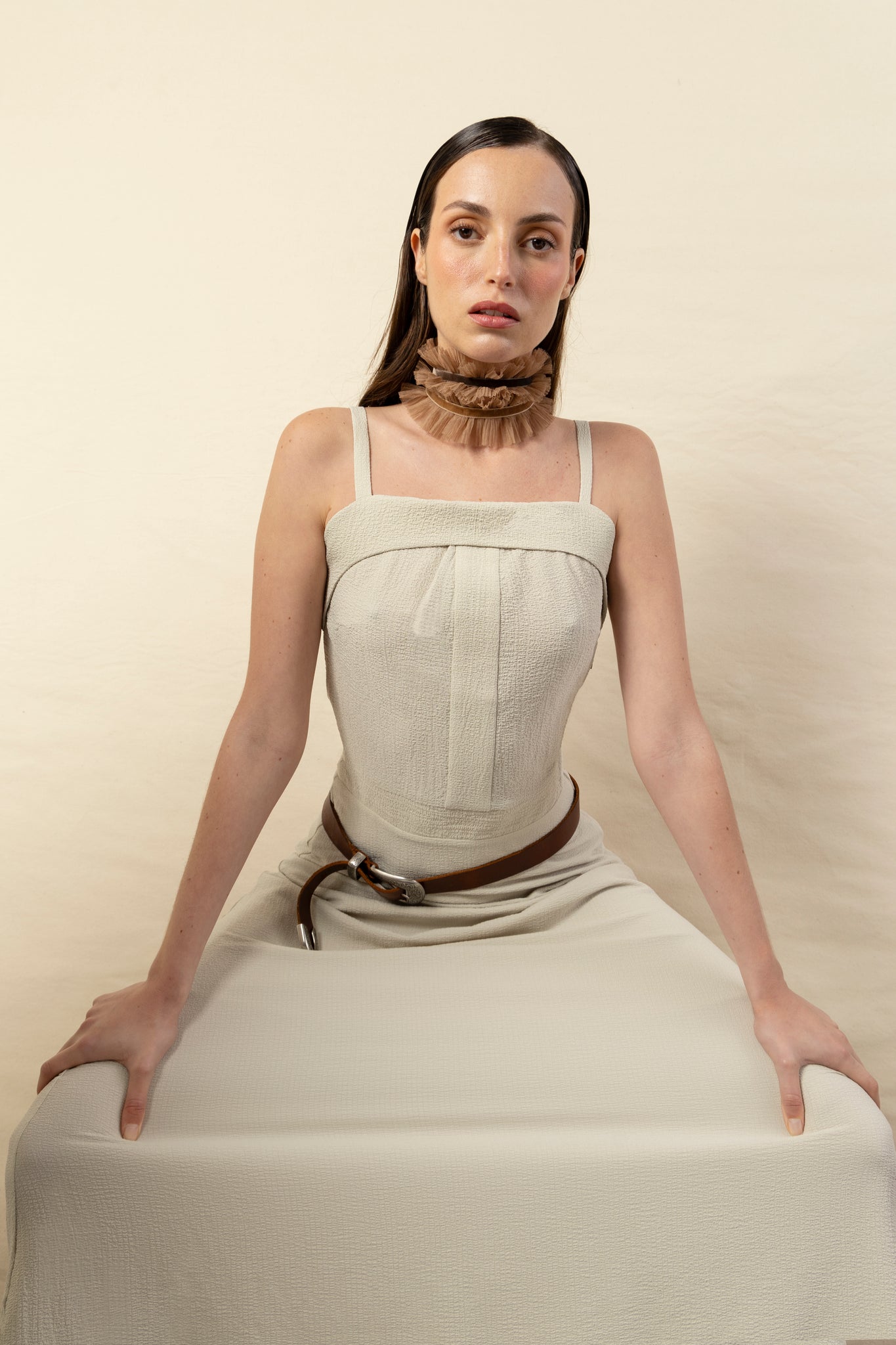Vestido Fernanda beis
