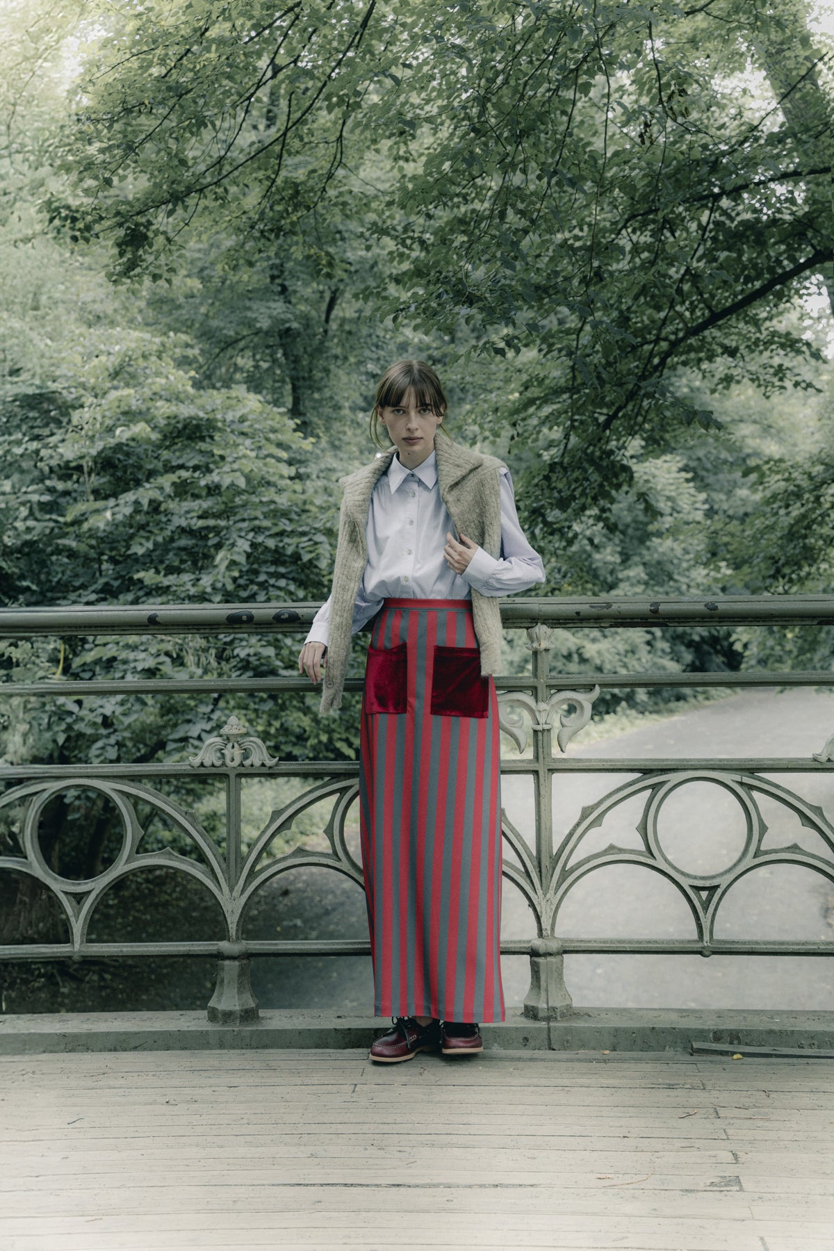 Claudia skirt with red stripes