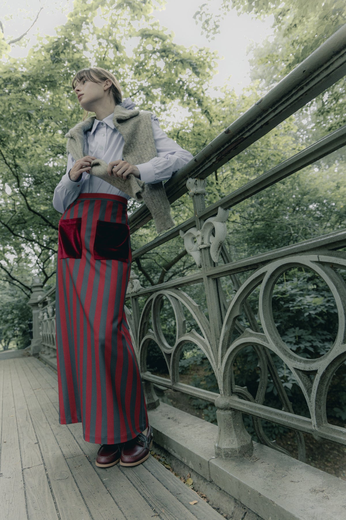 Claudia skirt with red stripes