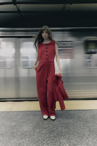 Steph red jumpsuit