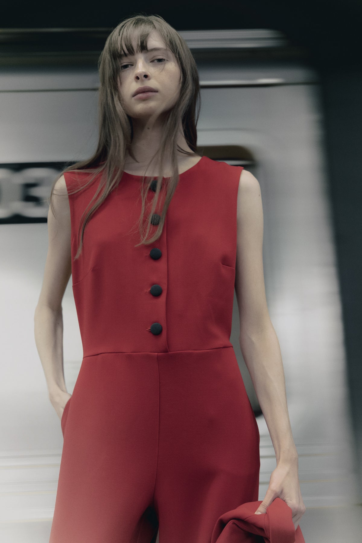 Steph red jumpsuit