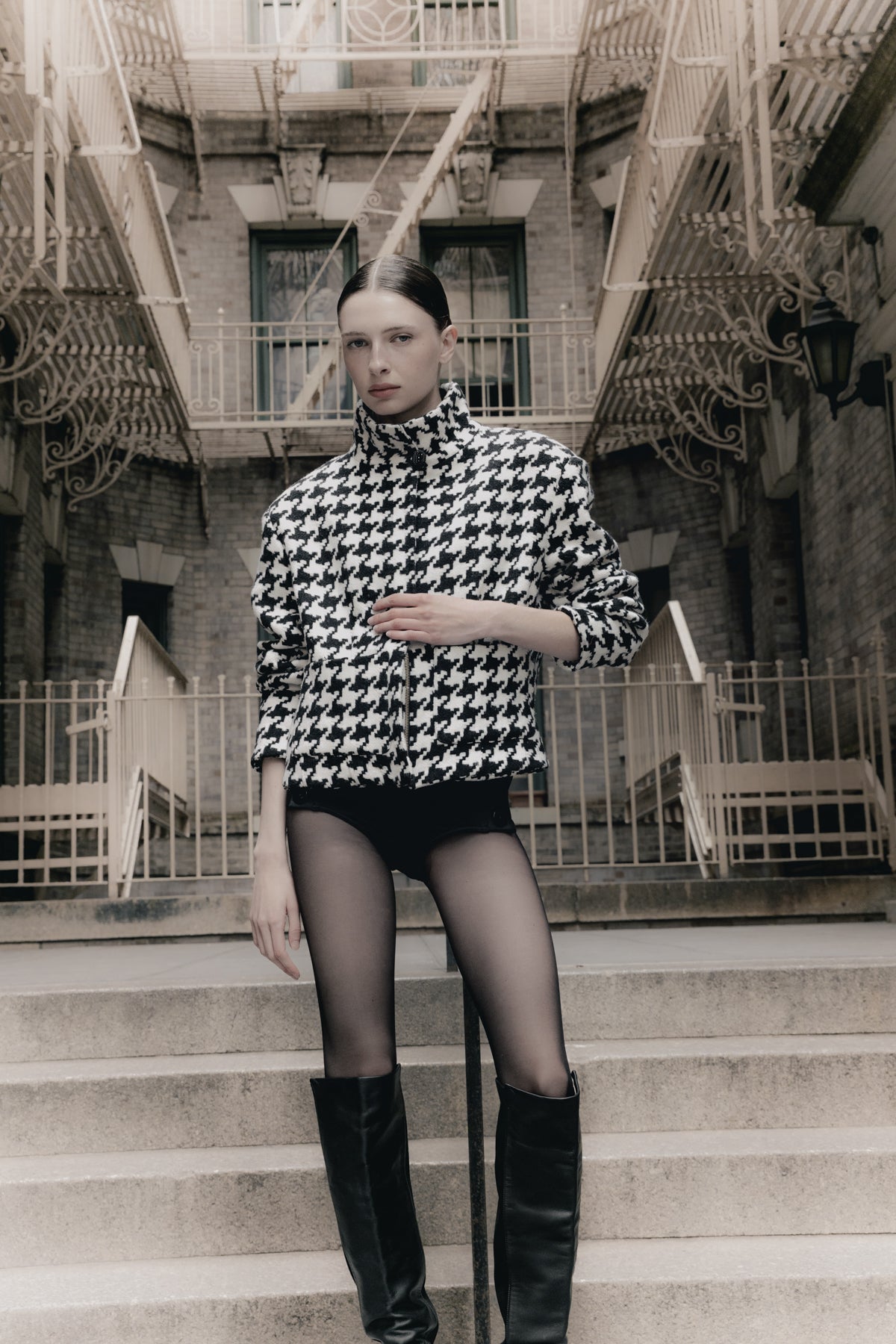 Bomber Valentina joya pata de gallo
