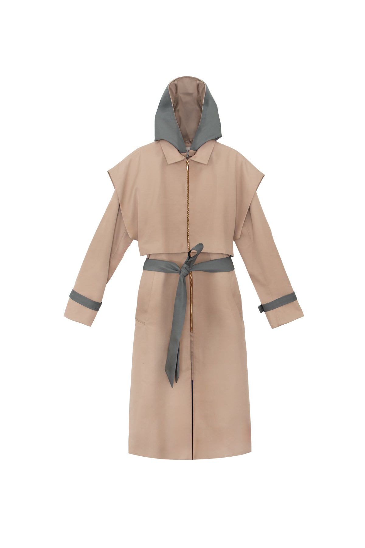 Gabardina Benedetta duo capucha beis