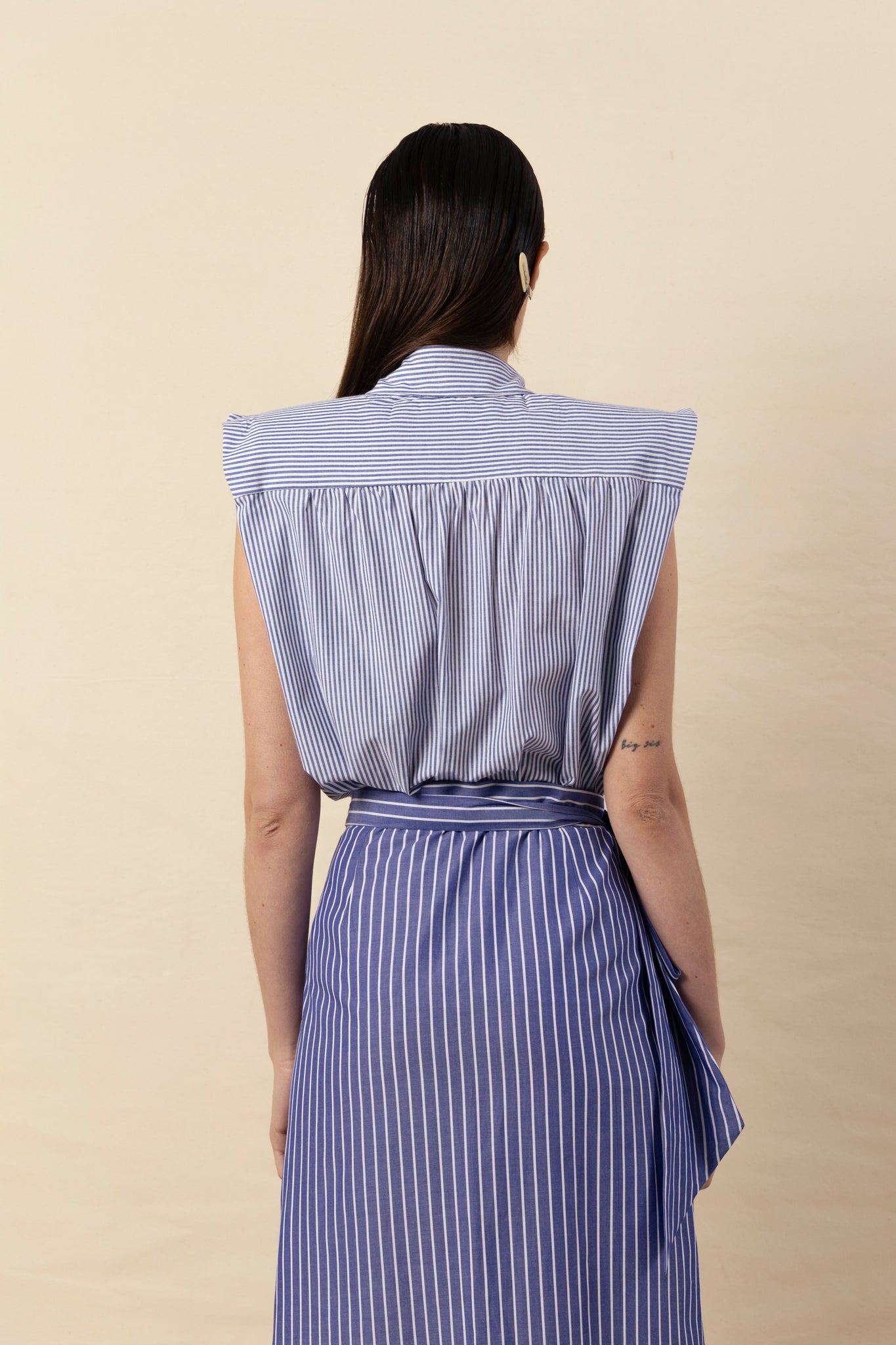 Camisa Marieta sin mangas rayas