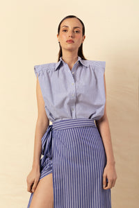 Camisa Marieta sin mangas rayas