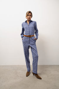 Juana denim floral jumpsuit
