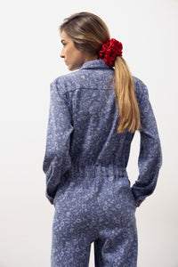 Juana denim floral jumpsuit