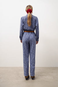 Juana denim floral jumpsuit