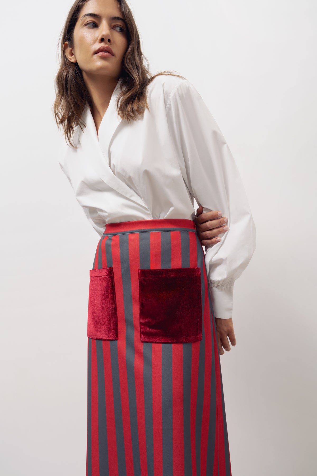 Claudia skirt with red stripes