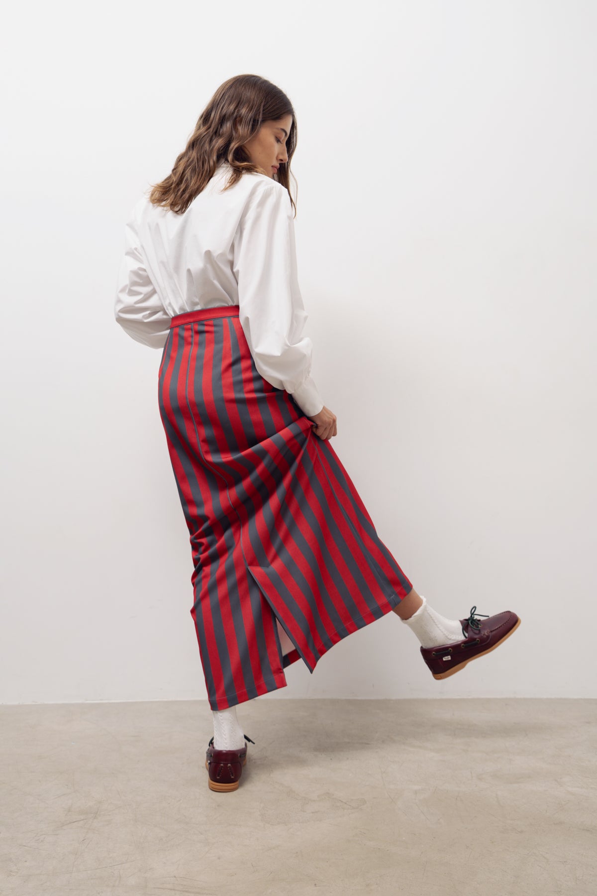Claudia skirt with red stripes