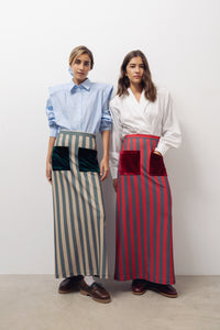 Claudia skirt with green stripes