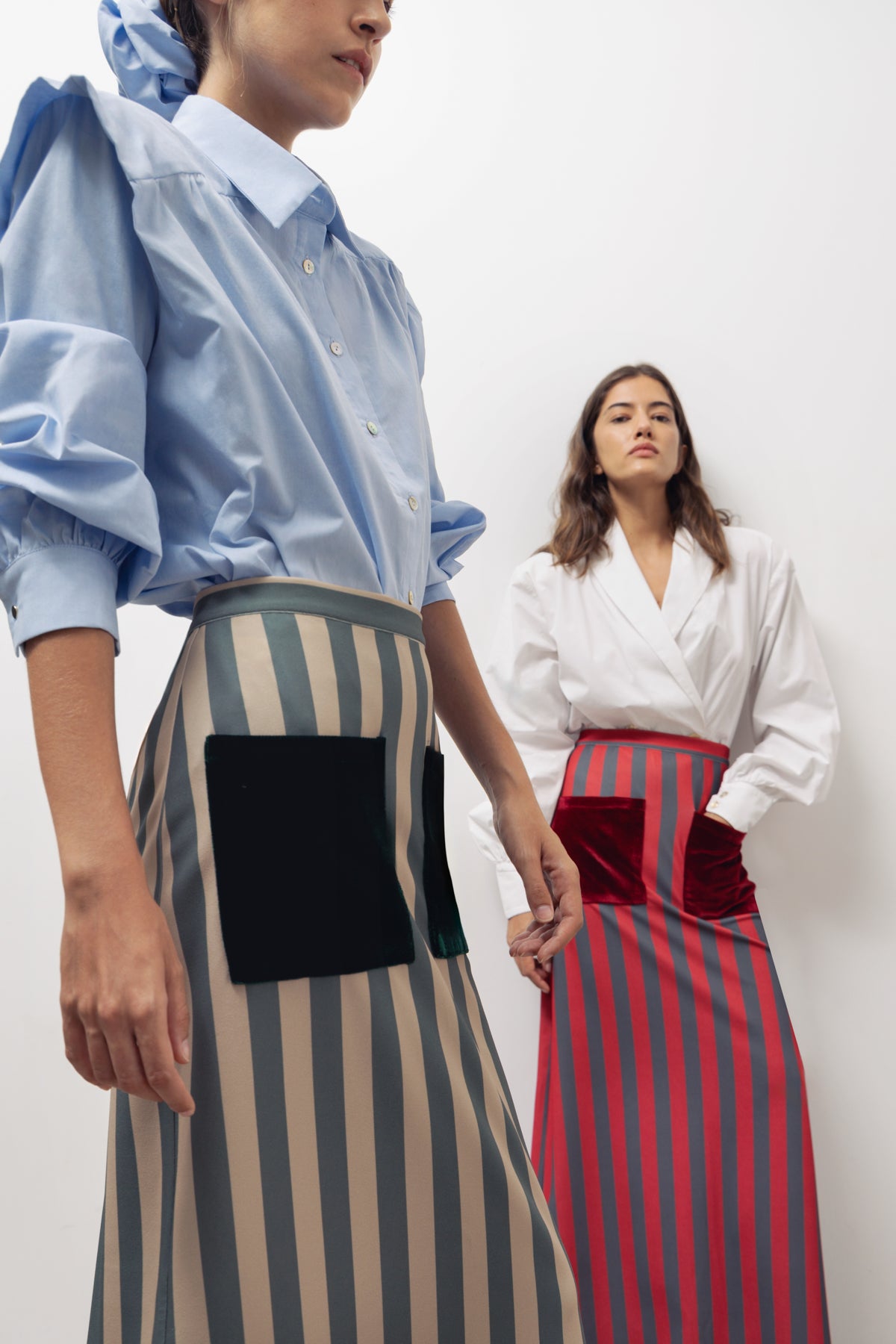 Claudia skirt with green stripes