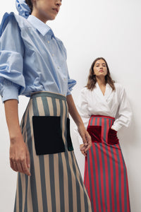 Claudia skirt with green stripes
