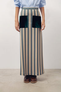 Claudia skirt with green stripes
