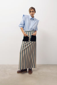 Claudia skirt with green stripes