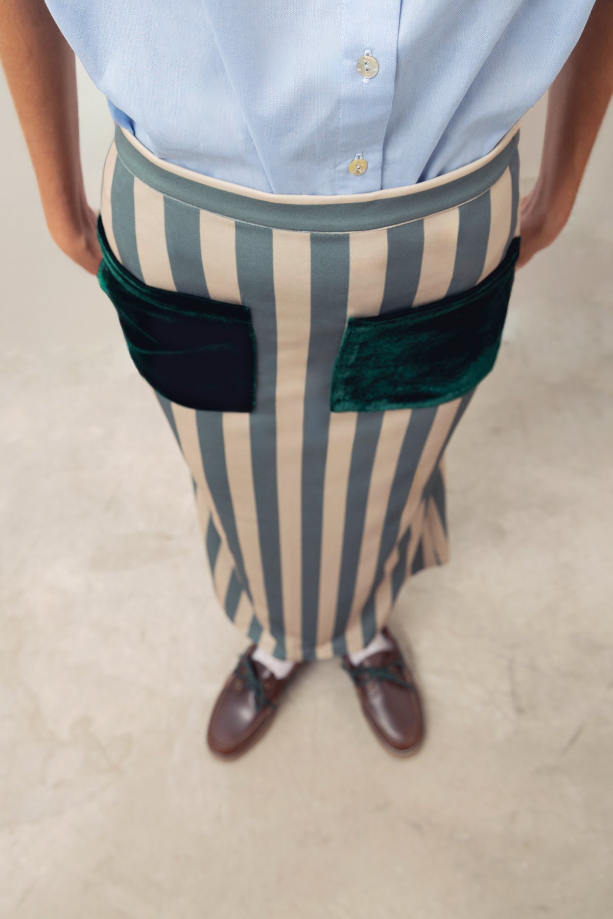 Claudia skirt with green stripes
