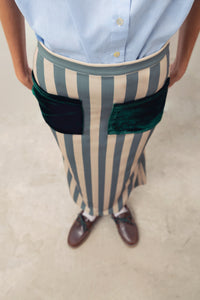 Claudia skirt with green stripes