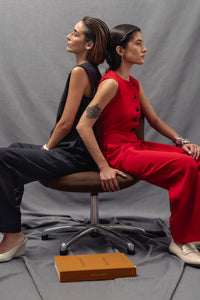 Steph red jumpsuit
