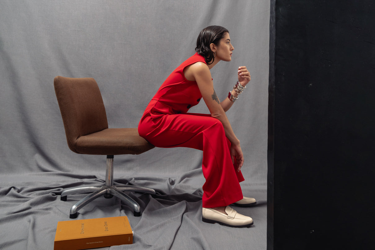 Steph red jumpsuit
