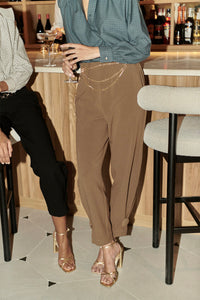 Pantalón Sofía Botón Marrón
