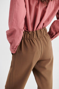 Pantalón Sofía Botón Marrón