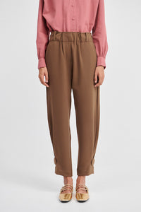 Pantalón Sofía Botón Marrón