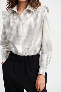 Camisa Marieta Cuadros Beige