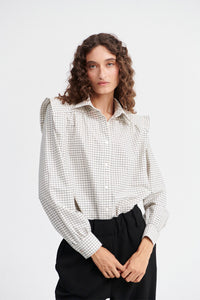 Camisa Marieta Cuadros Beige