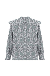 Camisa Miru Flores Grises