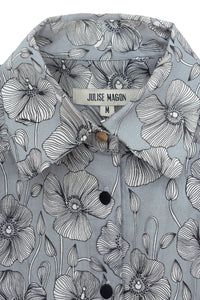 Camisa Miru Flores Grises