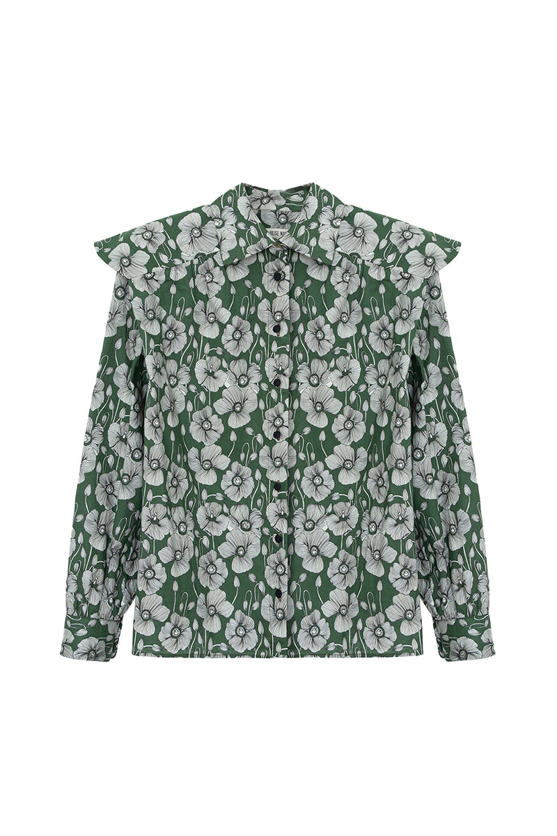 Camisa Miru Flores Verdes