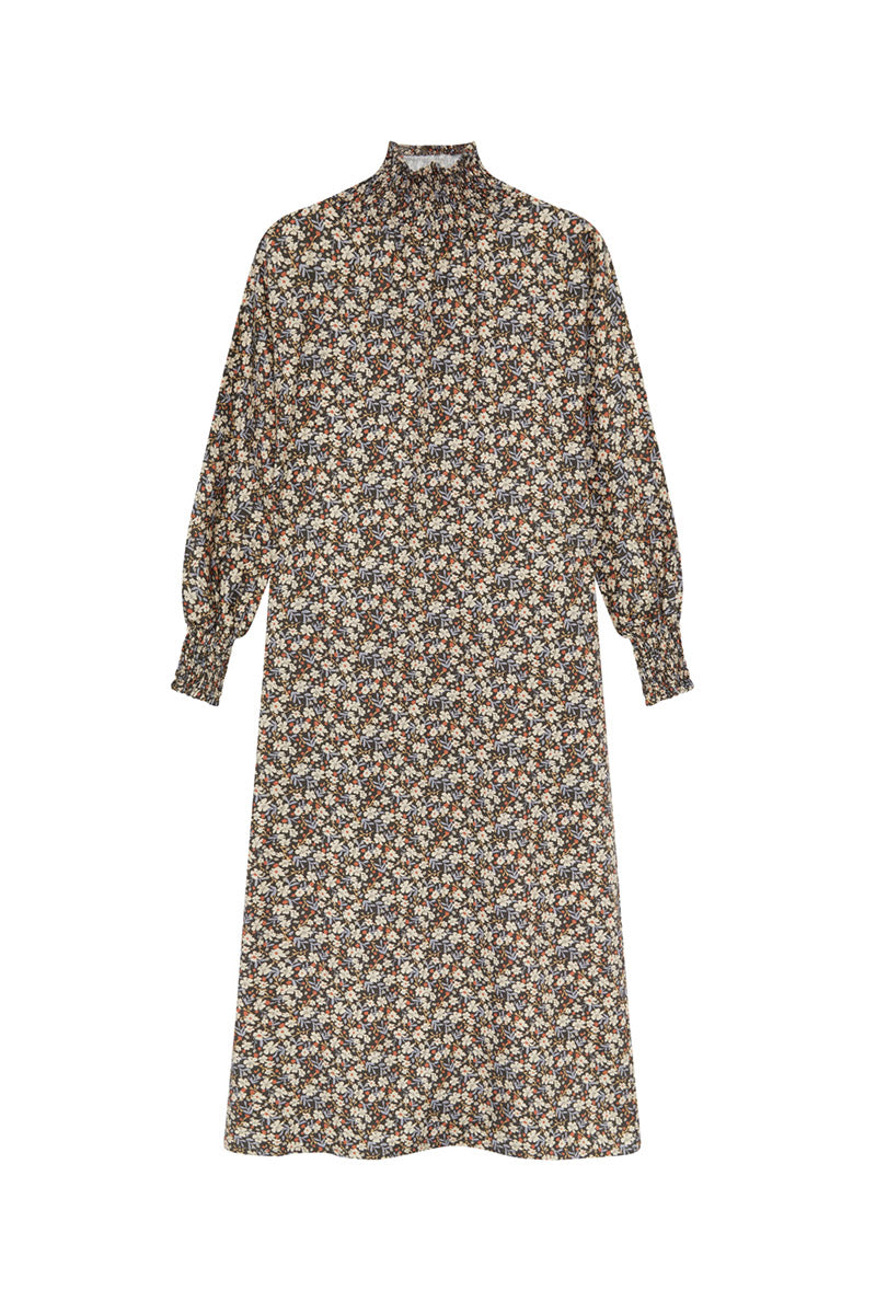 Vestido Patricia Largo Flores Negras