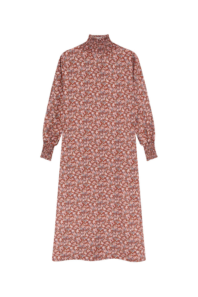 Vestido Patricia Largo Flores Granates