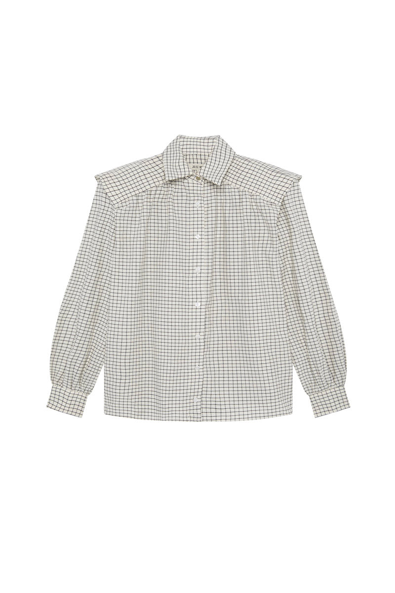 Camisa Marieta Cuadros Beige
