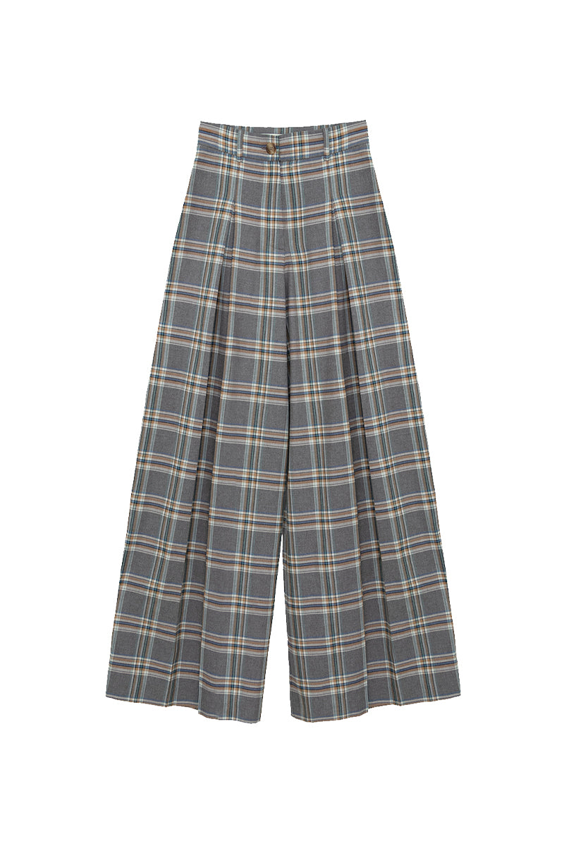 Pantalón Rosa Cuadros Gris
