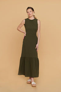 Vestido Julieta Largo Caqui