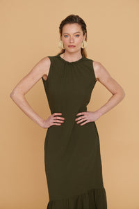 Vestido Julieta Largo Caqui