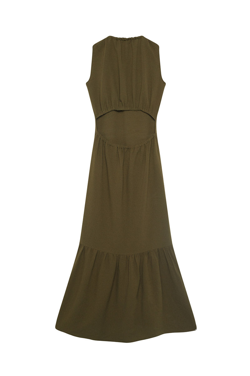 Vestido Julieta Largo Caqui