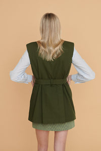 Chaleco Lina Verde Oliva Oscuro