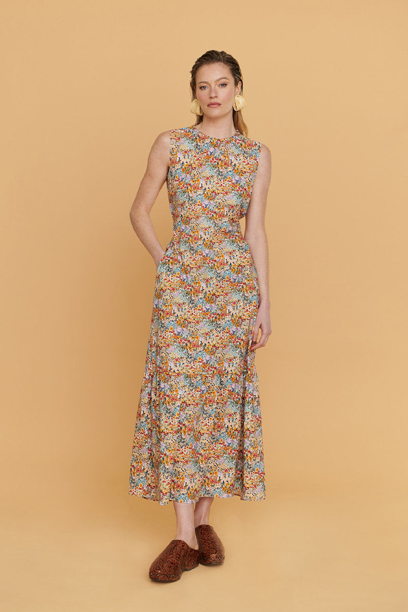 Vestido Julieta Multiflores Largo