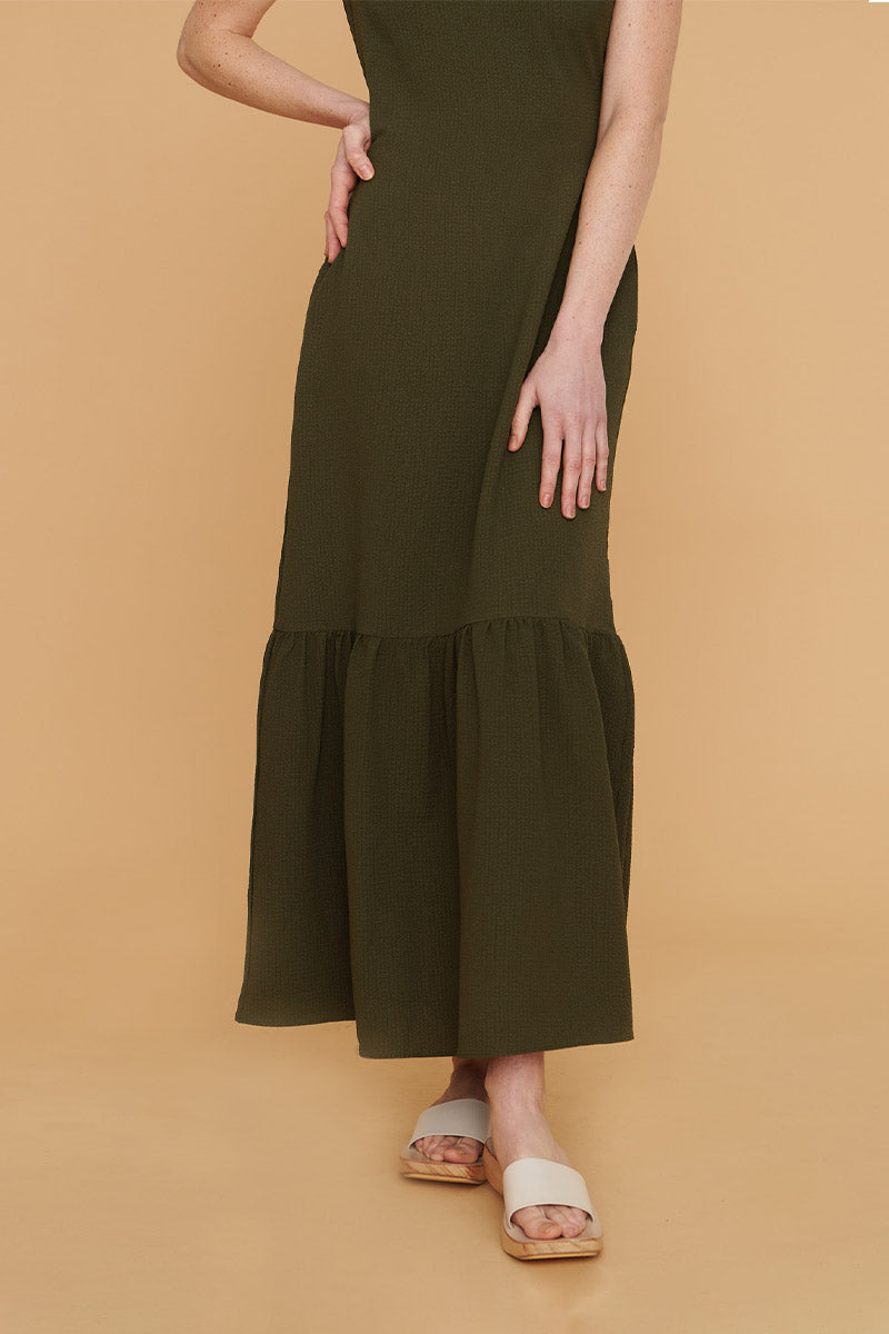 Vestido Julieta Largo Caqui