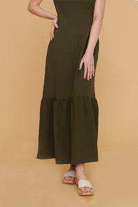 Vestido Julieta Largo Caqui