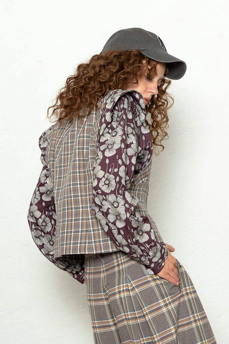 Chaleco Petra Cuadros Gris
