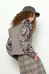 Chaleco Petra Cuadros Gris