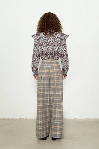 Pantalón Rosa Cuadros Gris