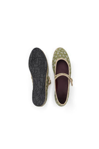 Zapato Mary Jane Leopardo Verde