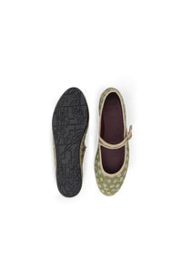 Zapato Mary Jane Leopardo Verde